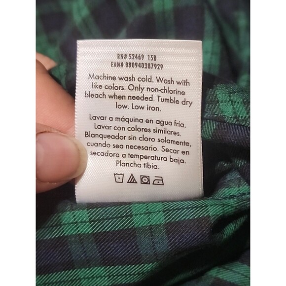 George Men’s XL Green Plaid Long Sleeve Button Up Shirt Casual Flannel Look - Picture 7 of 7